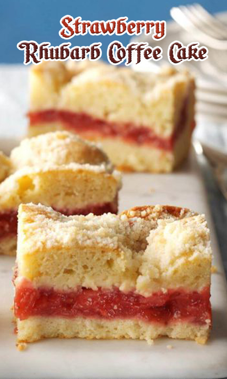 Strawberry Rhubarb Coffee Cake