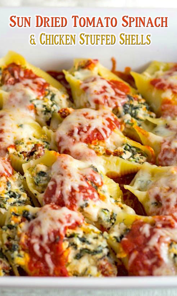 Sun Dried Tomato Spinach And Chicken Stuffed Shells