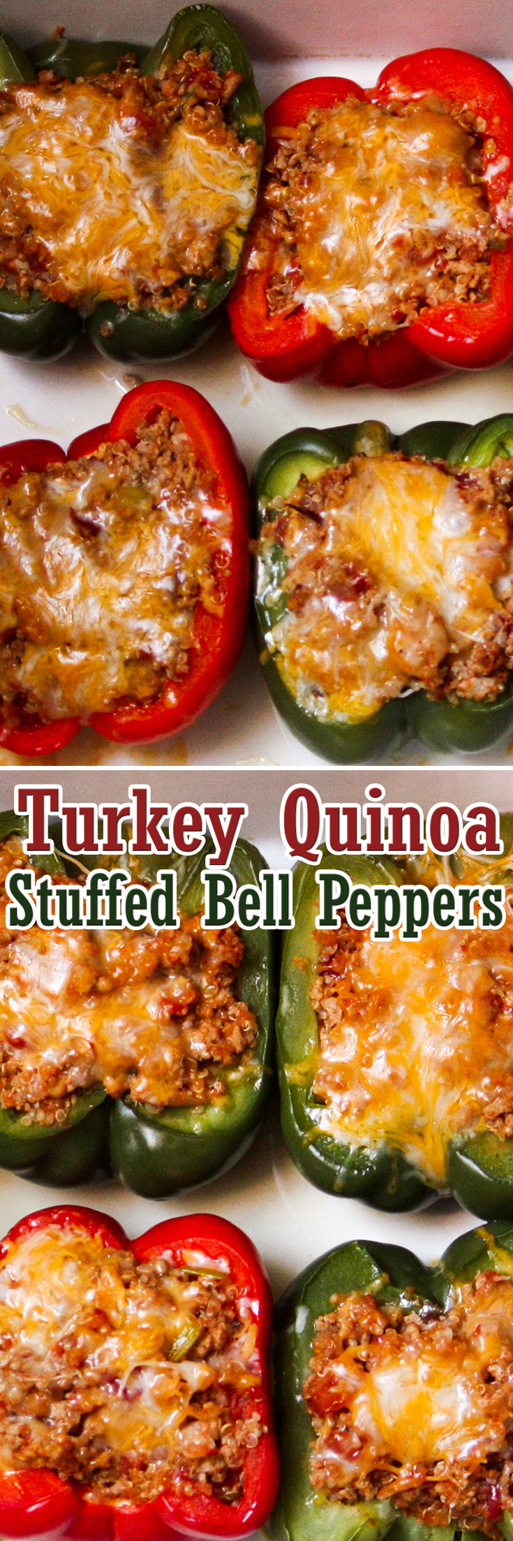 Turkey Quinoa Stuffed Bell Peppers