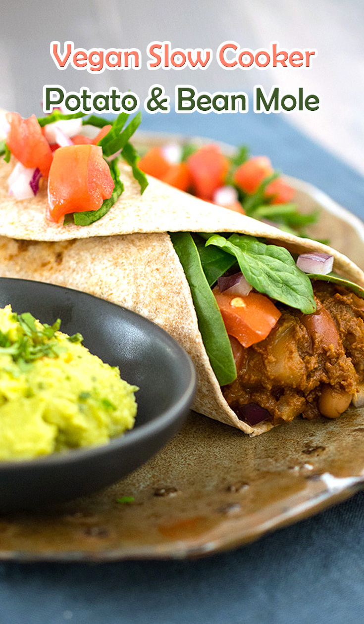 Vegan Slow Cooker Potato and Bean Mole