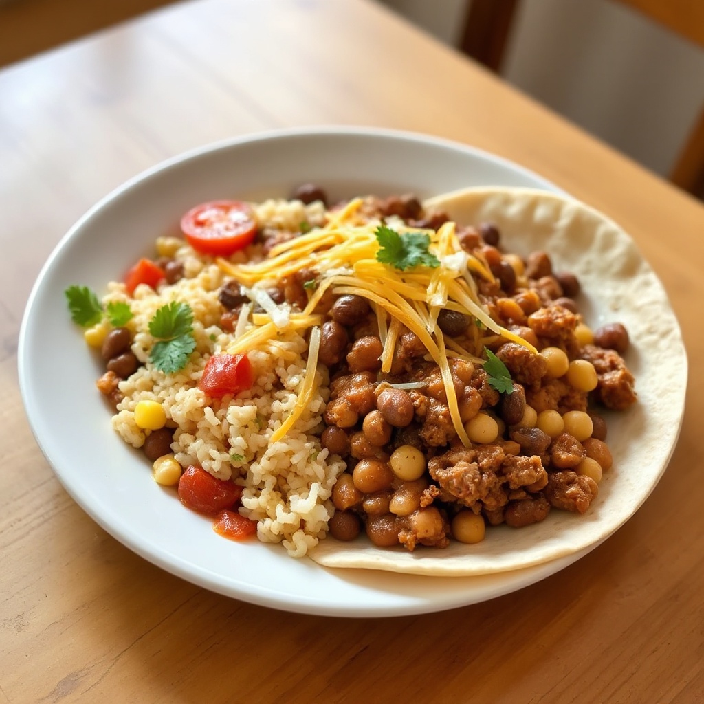 Mexican Beef and Bean Tortilla Bake