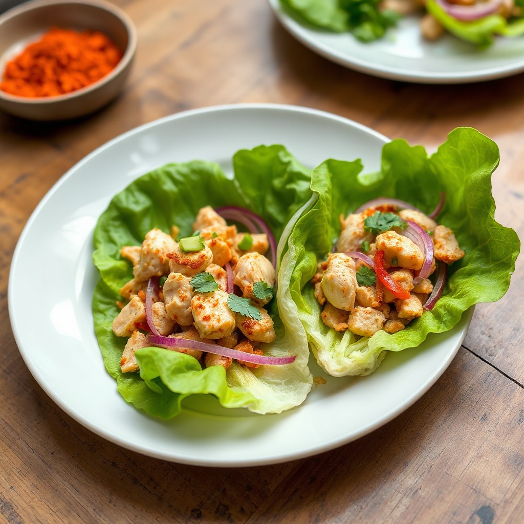 Thailändisch inspirierte Hähnchen-Lettuce-Wraps