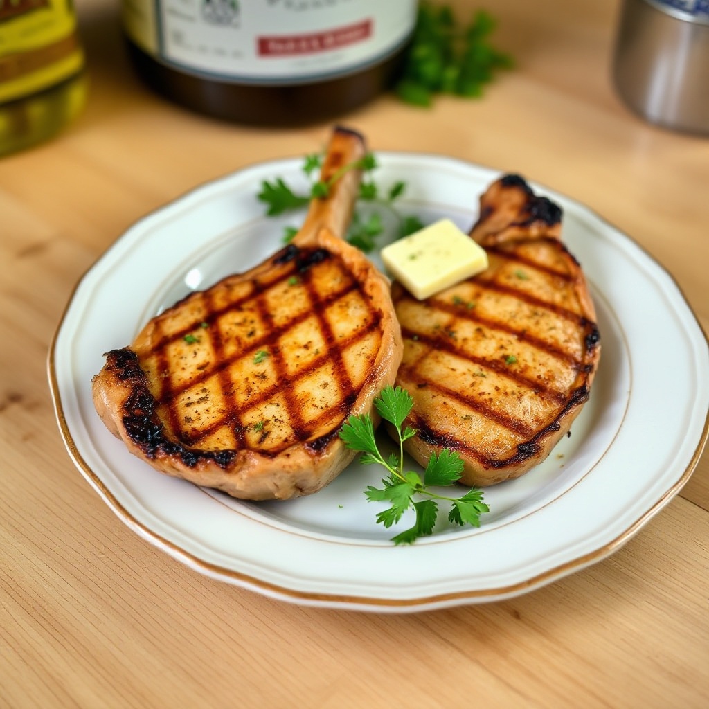Savory Grilled Pork Chops with Herb Butter