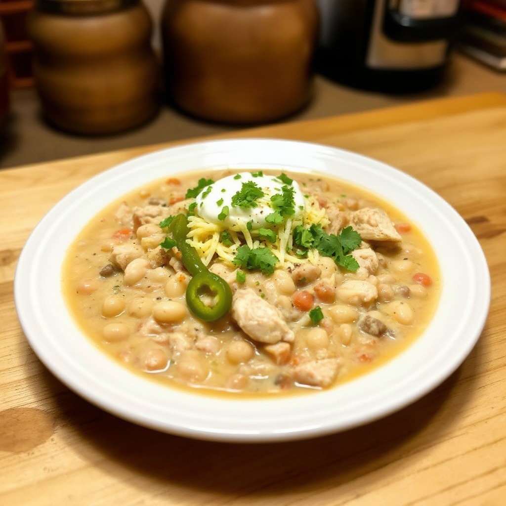 Cremige weiße Hühner-Chili