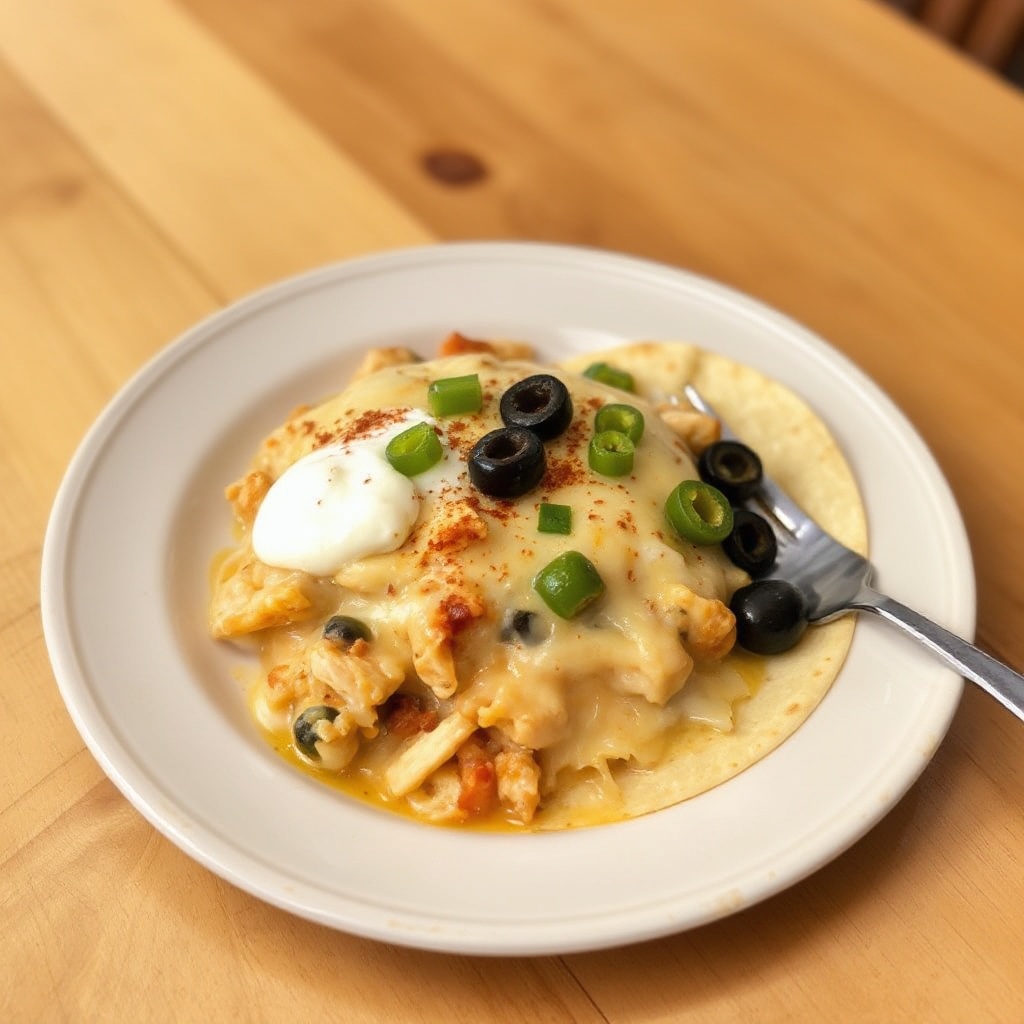 Cremiger Hühnchen-Enchilada-Auflauf