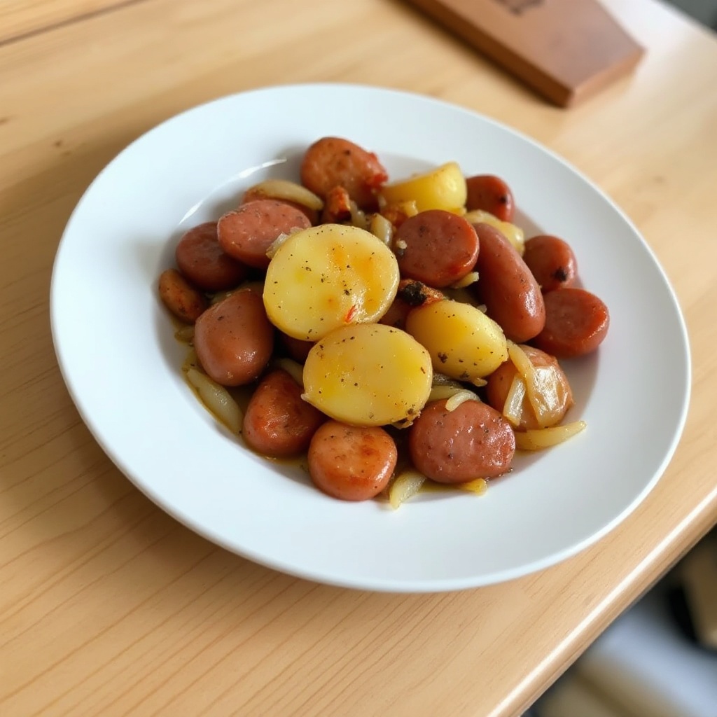 Herzhafter Wurst- und Kartoffelpfanne