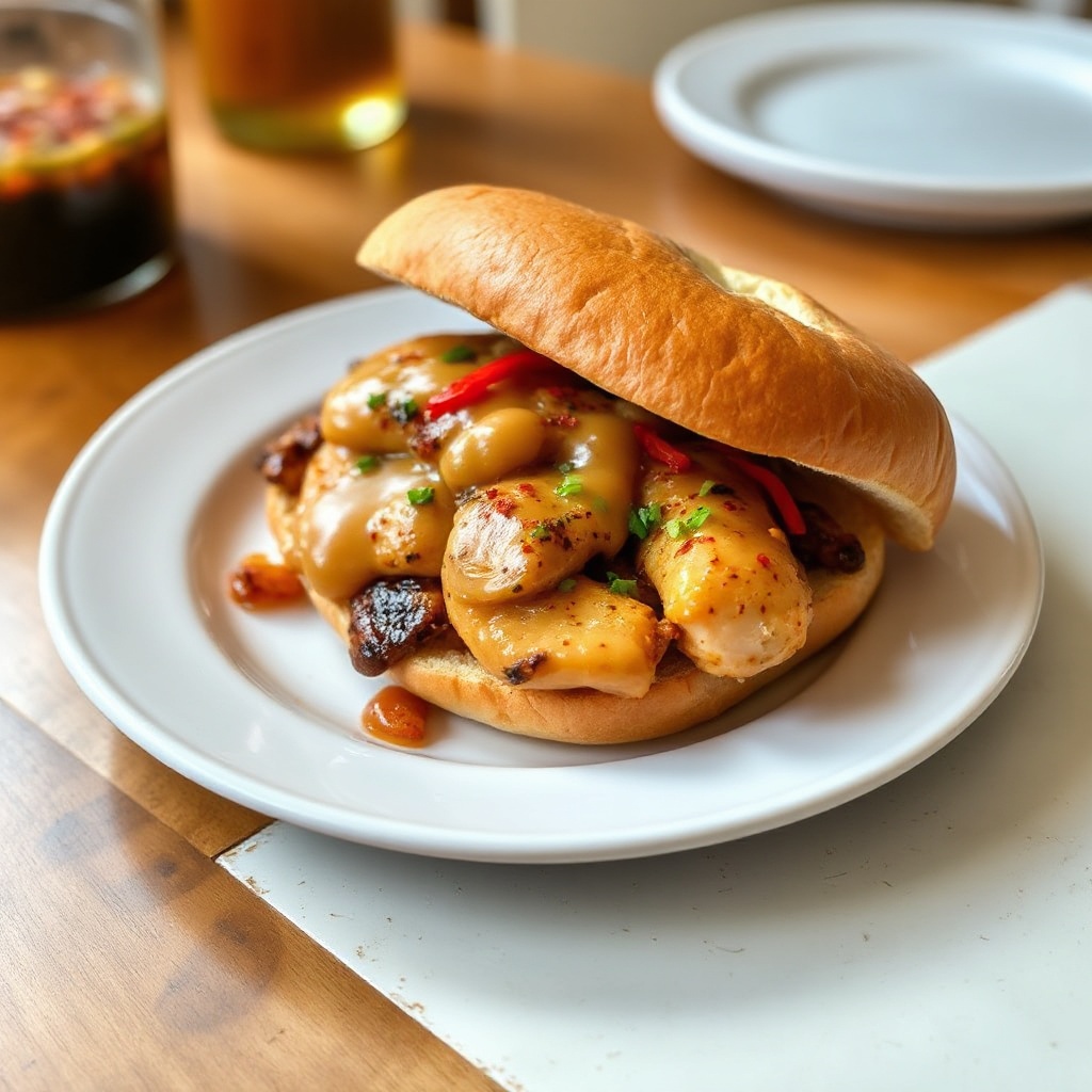 Gegrillte BBQ-Hühnchen-Sandwiches mit würziger Essigsauce