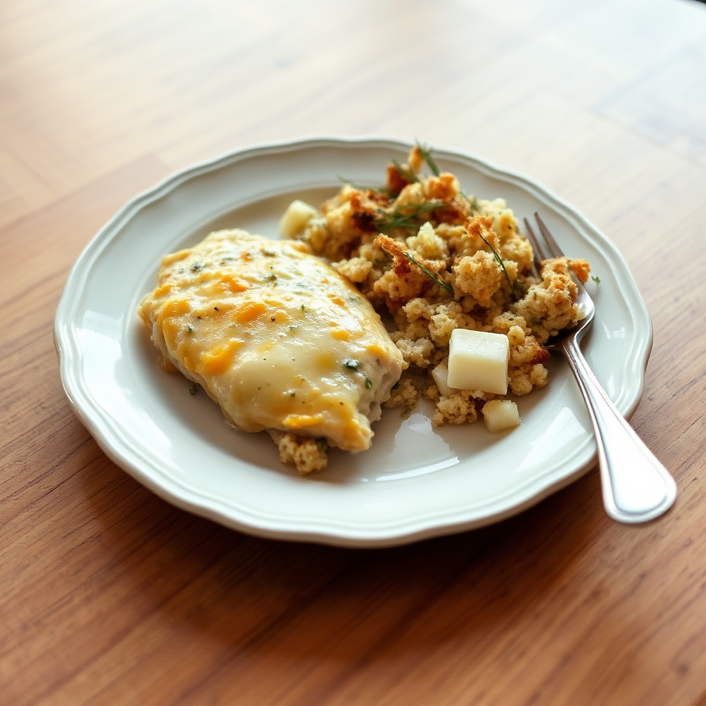 Casseruola di Pollo con Formaggio e Ripieno Aromatizzato