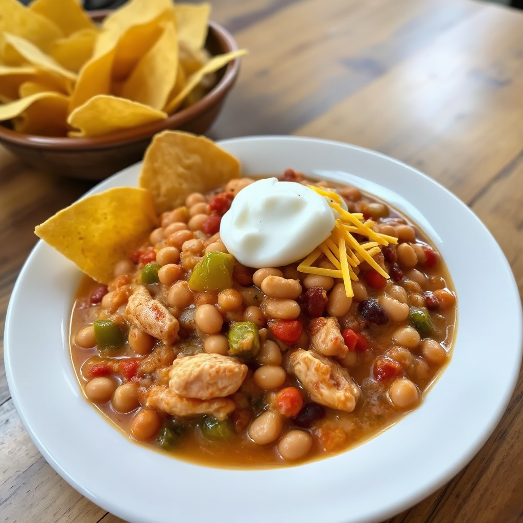 Cremige Hähnchen- und Bohnen-Chili