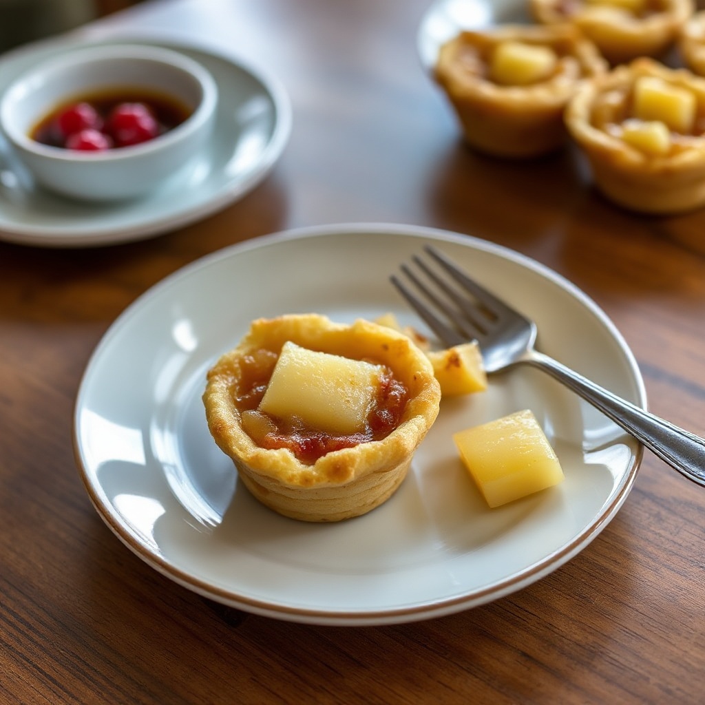 Caramelized Pineapple Biscuit Cups