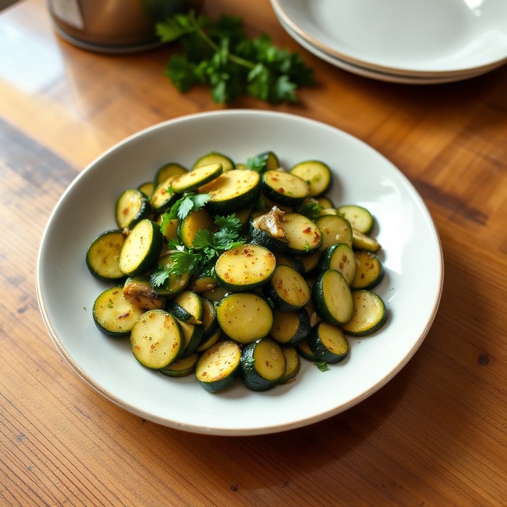Herzhafte sautierte Zucchini-Mischung