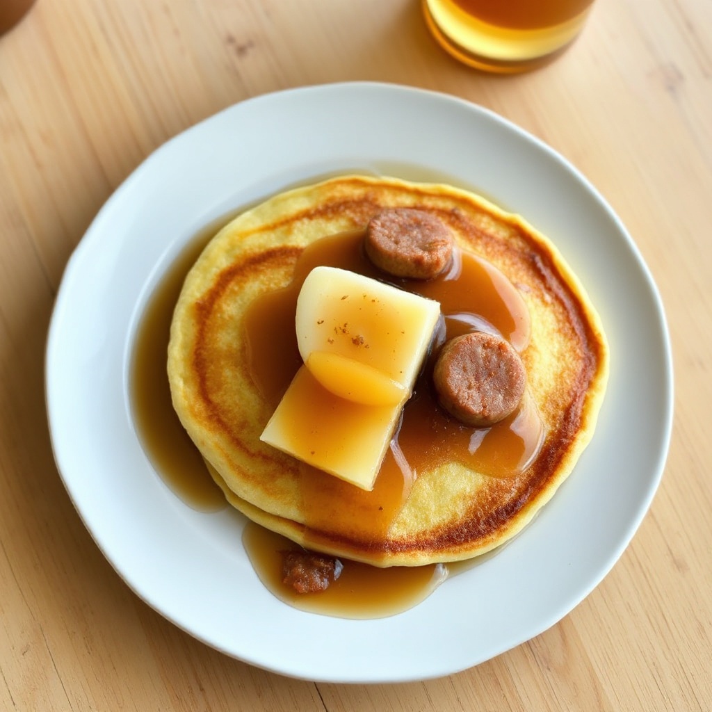Apple and Sausage Pancakes with Spiced Cider Syrup
