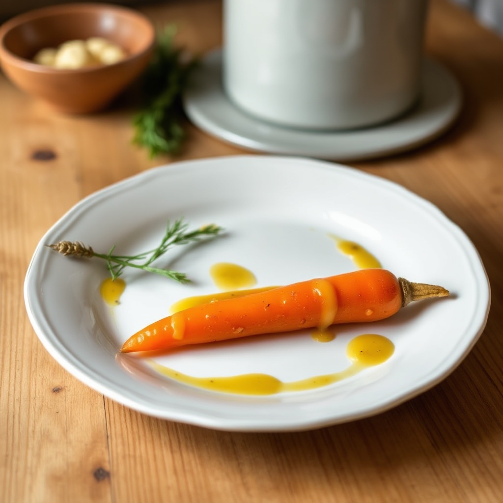 Glasiertes Babykarotten mit Honig-Senf-Sauce