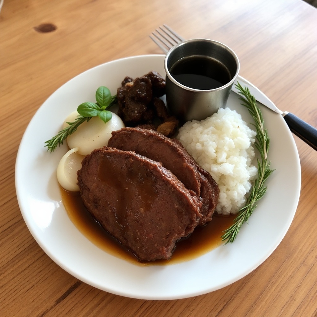 Herzhafter Kaffee-Infundierter Rinderbraten
