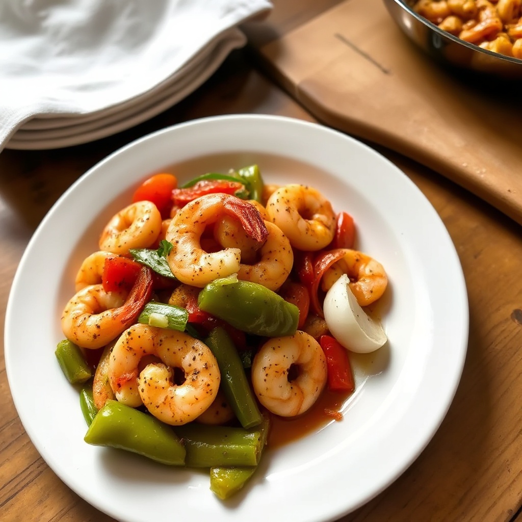 Würzige Cajun-Garnelen-Pfanne