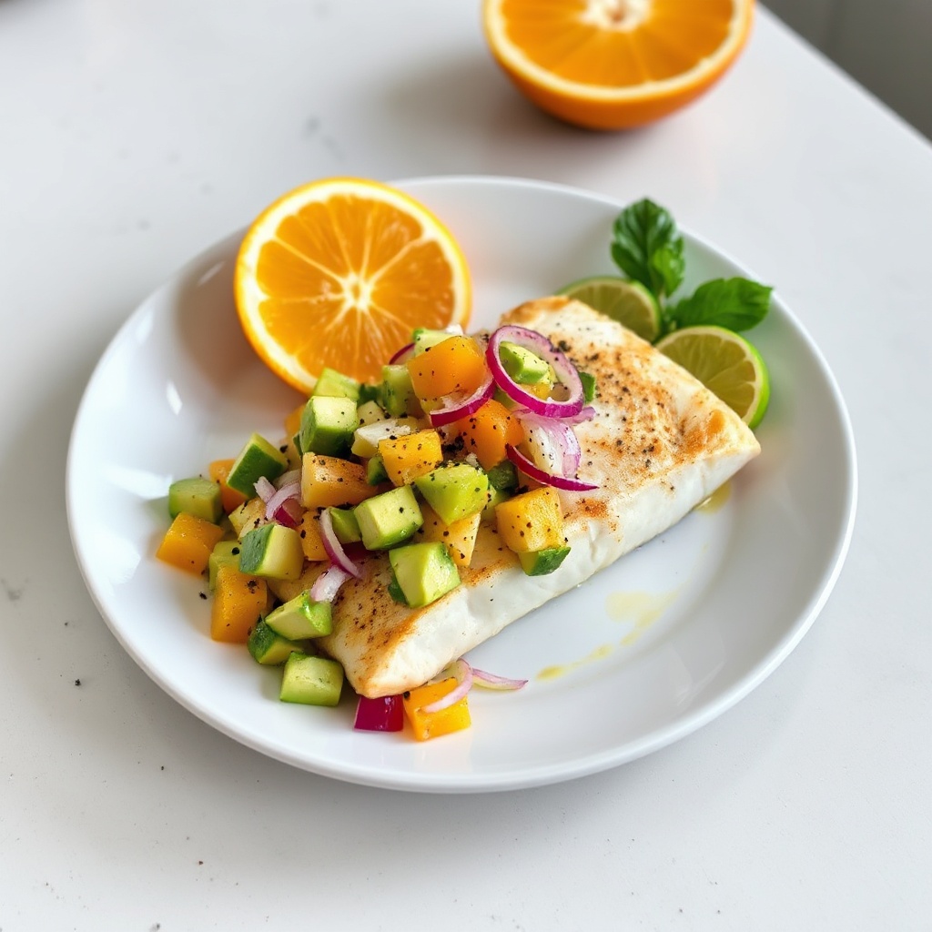 Gebratenes Mahi-Mahi mit Zitrus-Avocado-Salsa
