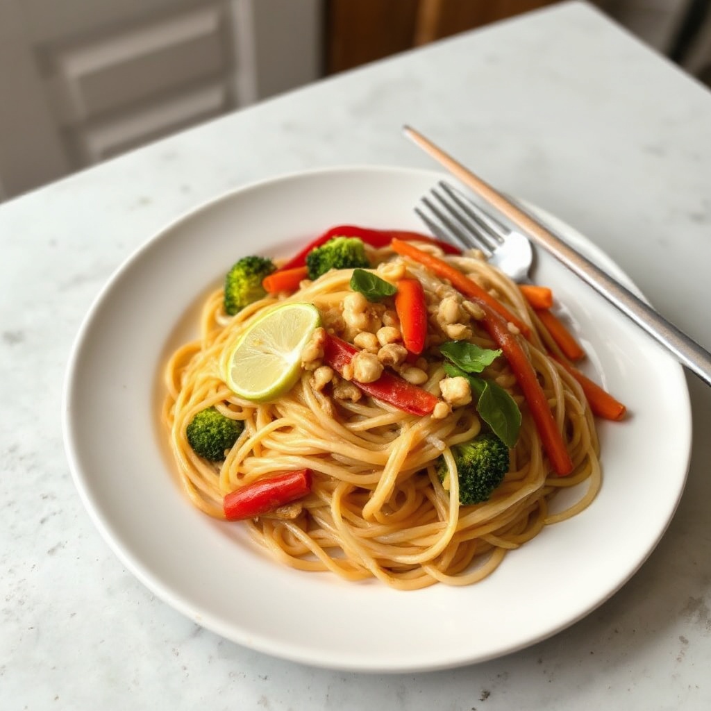 Cremige Thai Erdnudeln