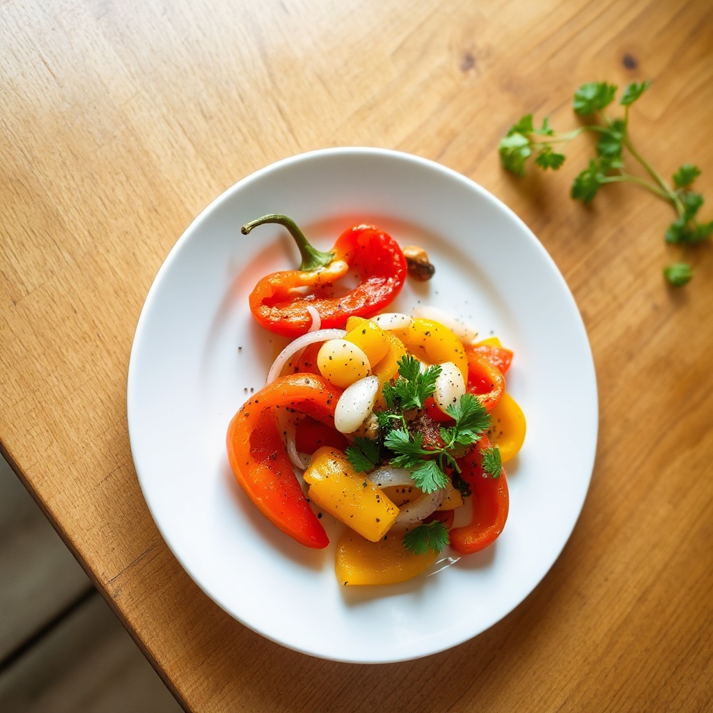 Gerösteter Paprika- und Kräutersalat