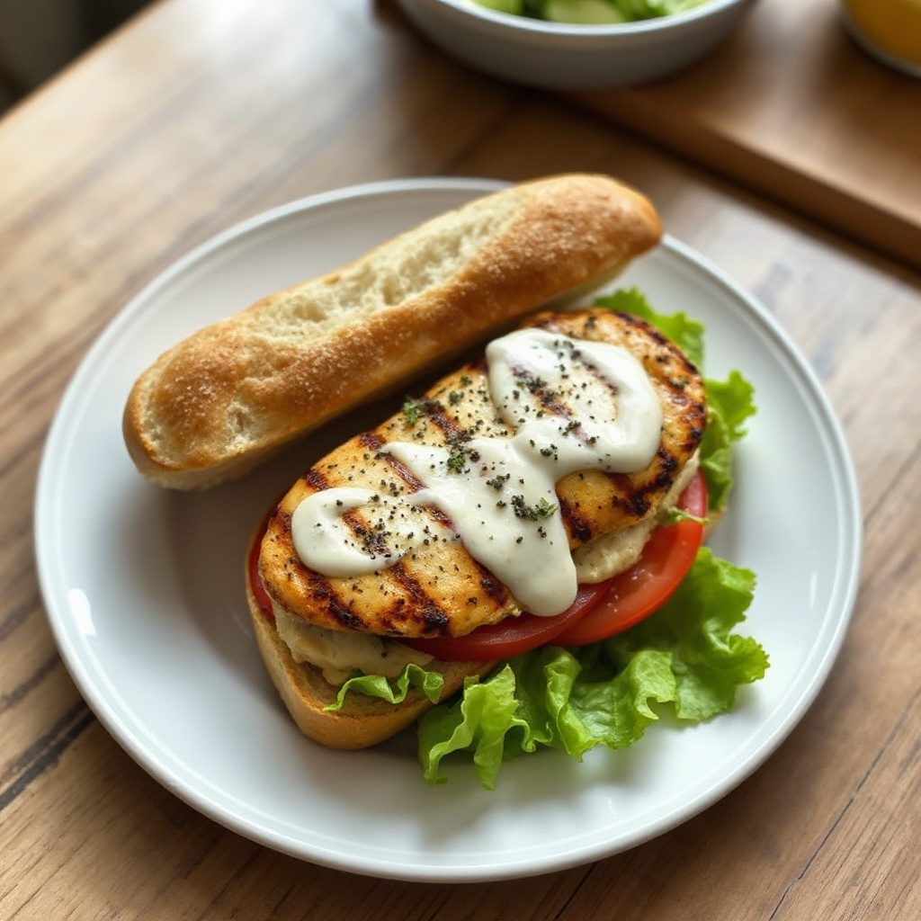 Grilled Lemon Herb Chicken Sandwich with Garlic Aioli