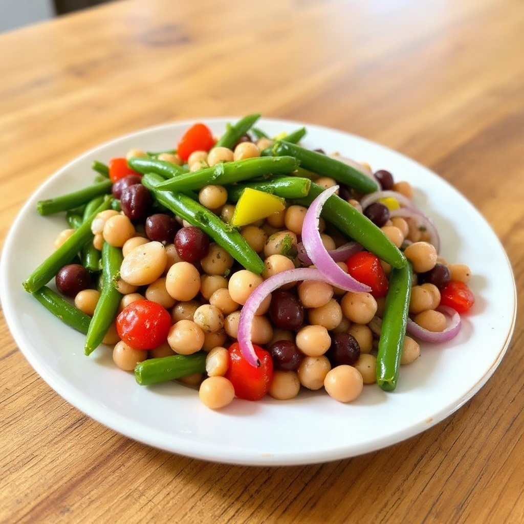 Verbesserter Drei-Bohnen-Salat mit Zitronen-Vinaigrette