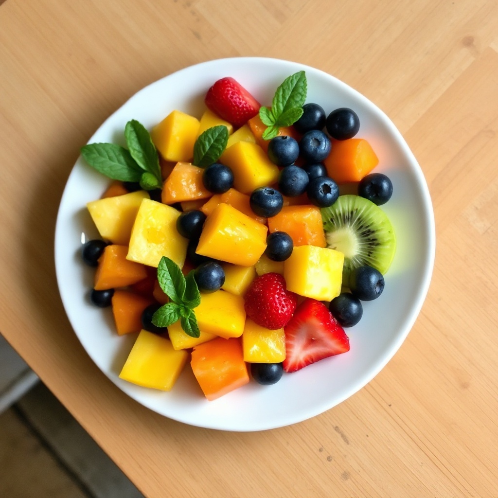 Tropical Fruit Salad with Citrus Mint Dressing