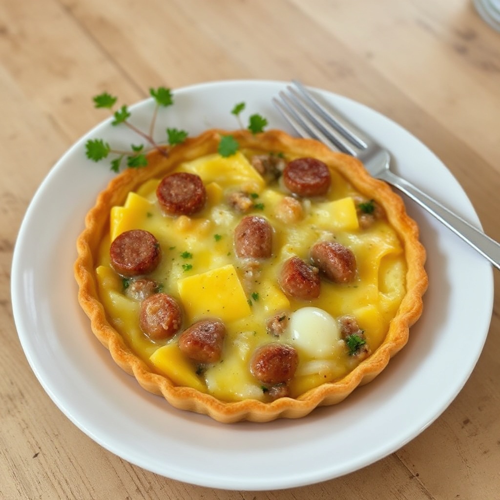 Herzhafter Wurst- und Käsekuchen
