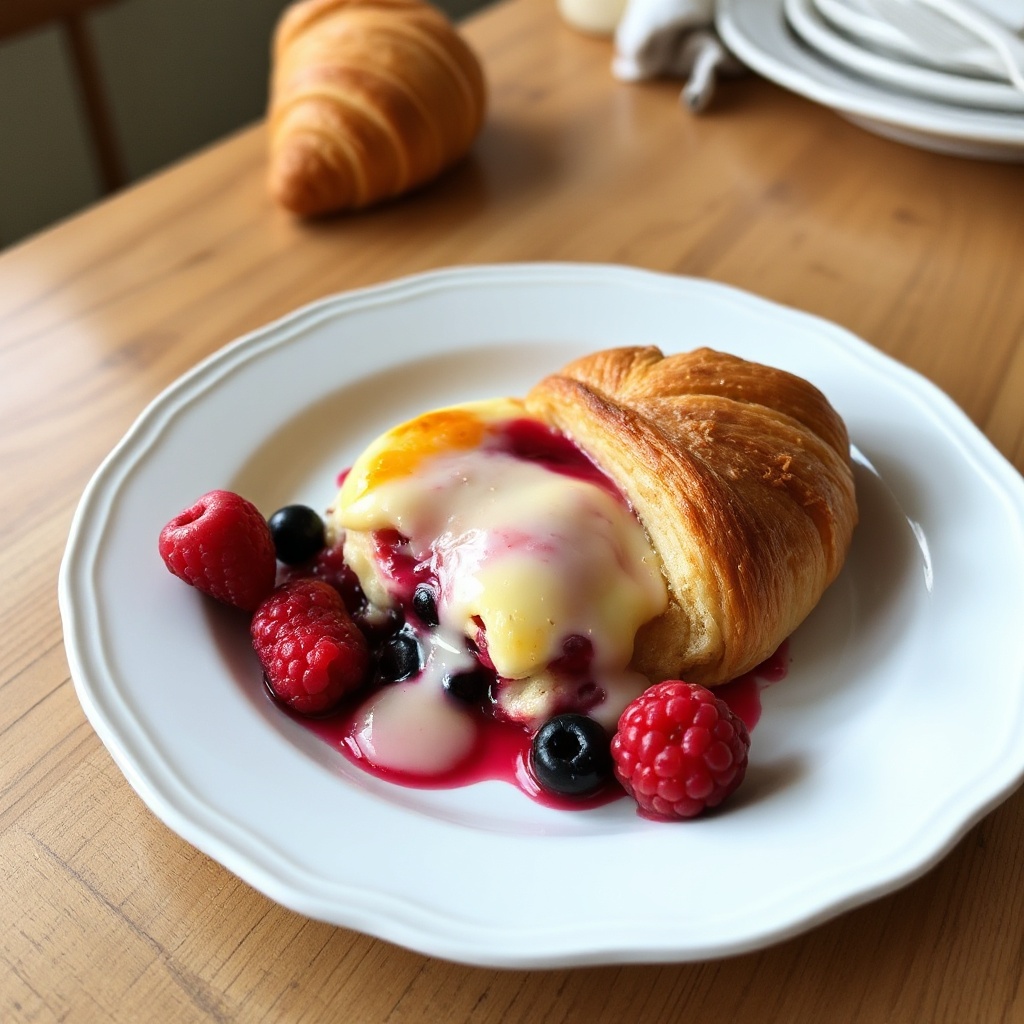 Dekadenter Croissant- und Beerenpudding-Auflauf
