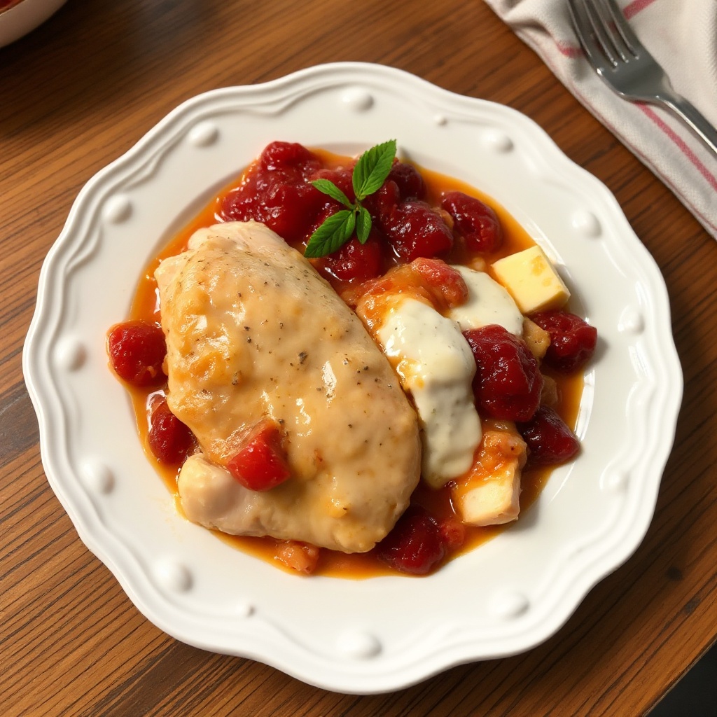 Cremige Himbeer-Hühnchen-Delikatesse