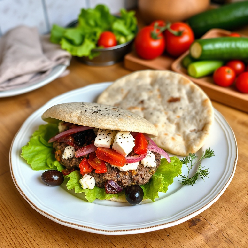 Mediterrane Gefüllte Burger
