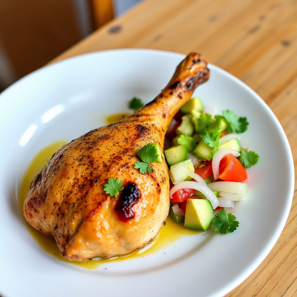 Grilled Spiced Chicken Drumsticks with Zesty Avocado Salsa