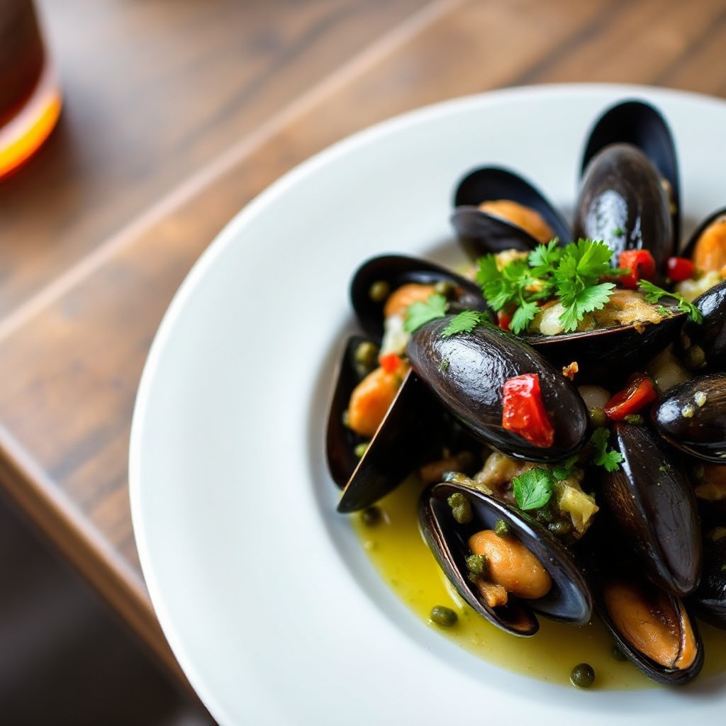 Würzige Muscheln mit Kräuter-Vinaigrette