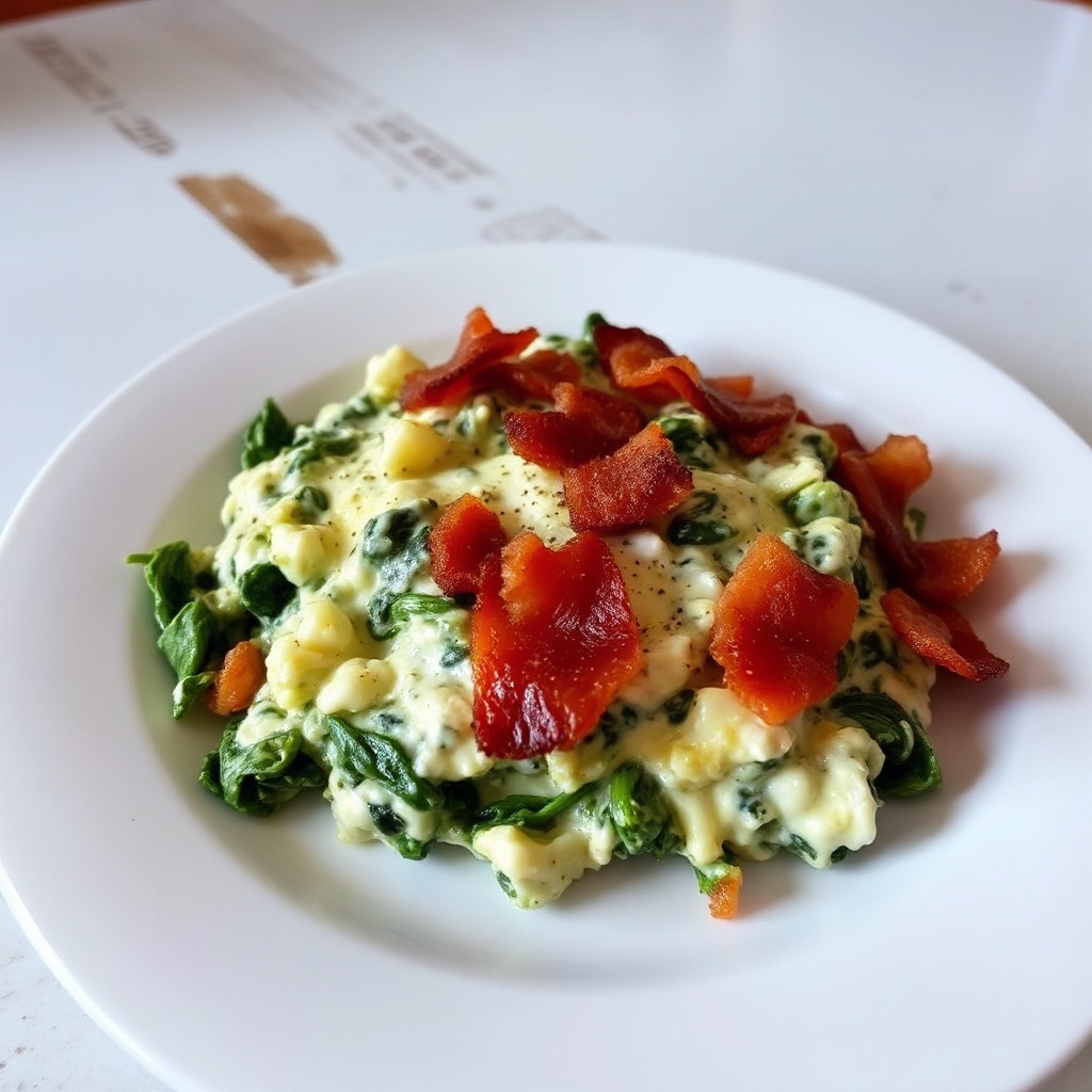 Creamy Spinach and Artichoke Dip with Crispy Bacon