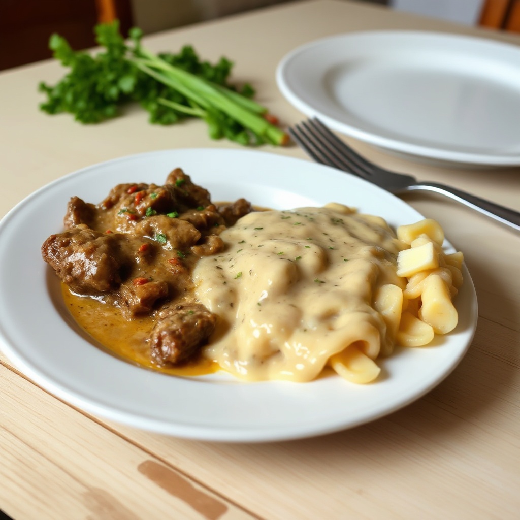 Delizia di Bistecca con Salsa Cremosa al Pepe
