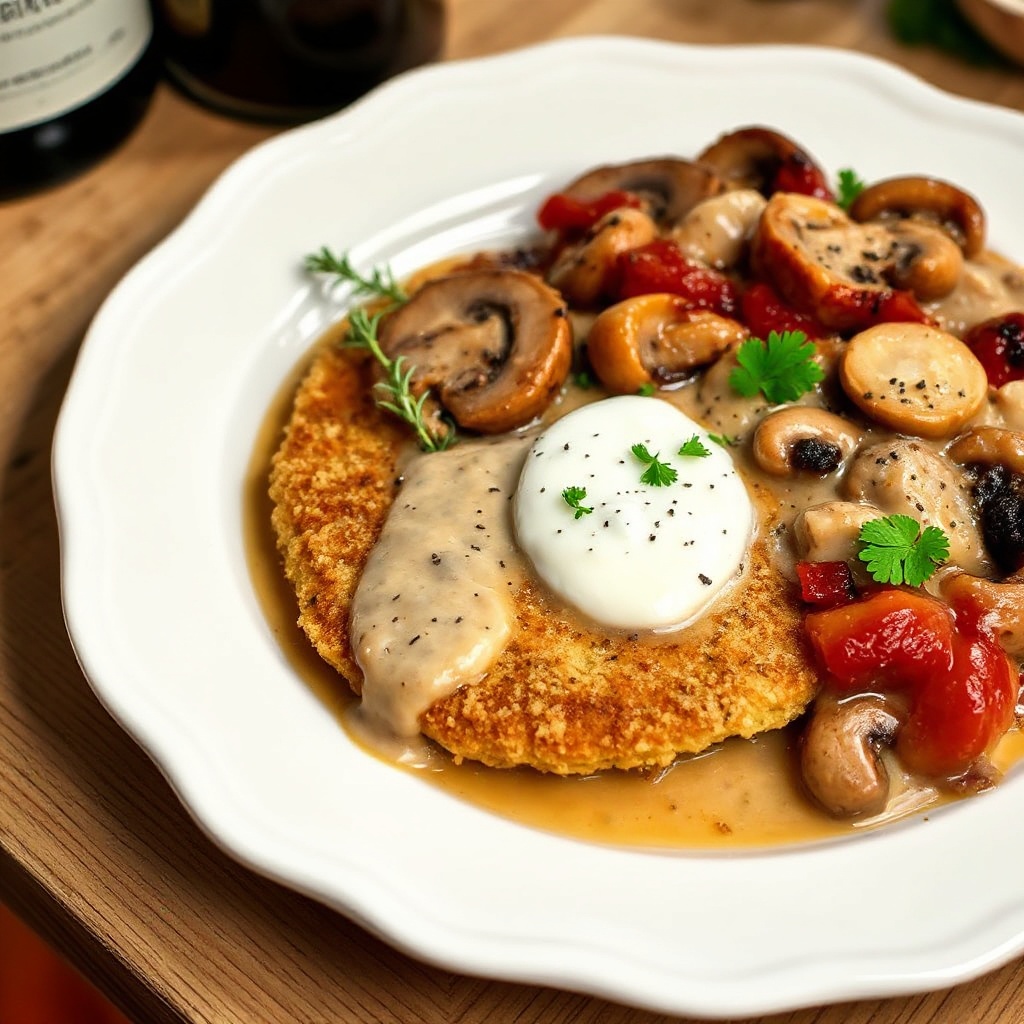 Jägerschnitzel mit cremiger Pilzsauce