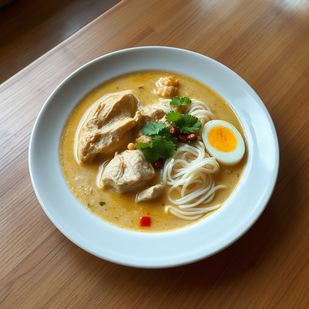 Cremige Burmesische Hühnernudelsuppe