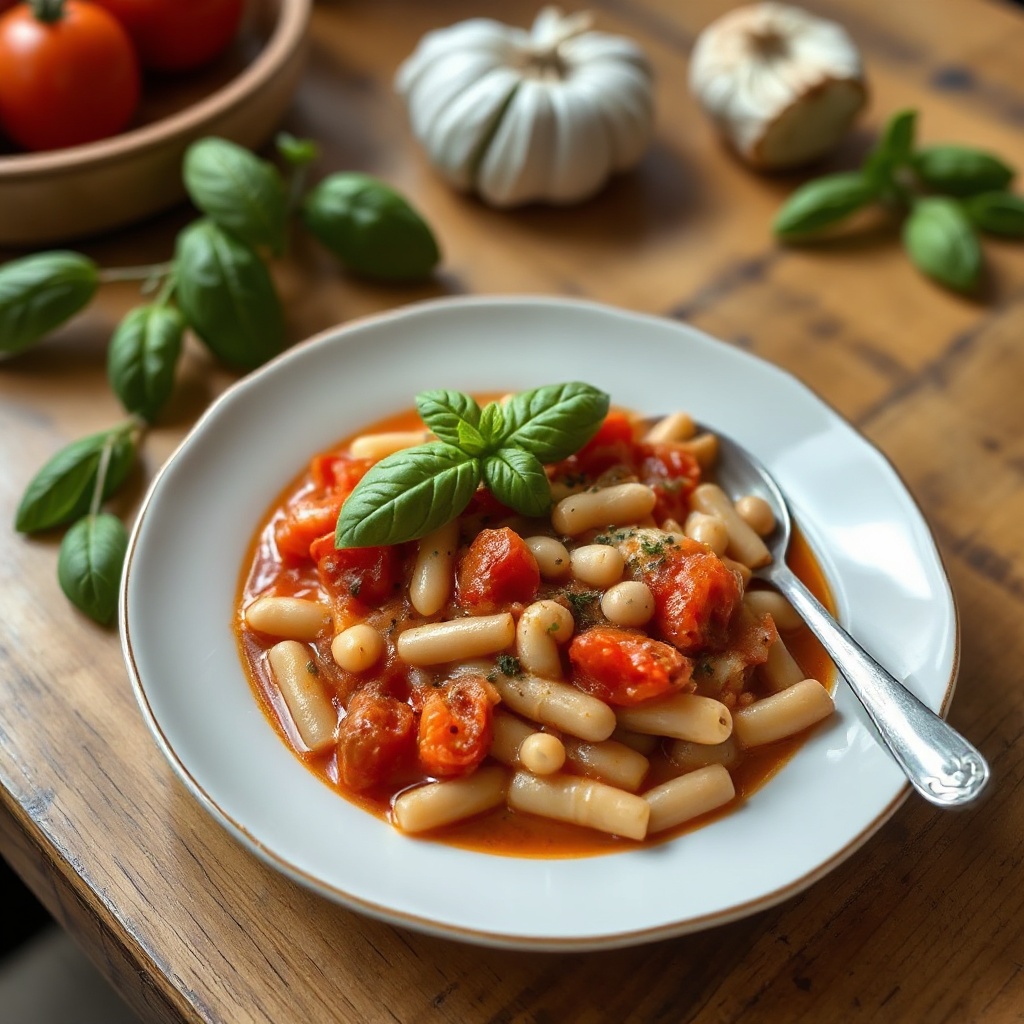 Herzhafter Basilikum-Bohnensuppe