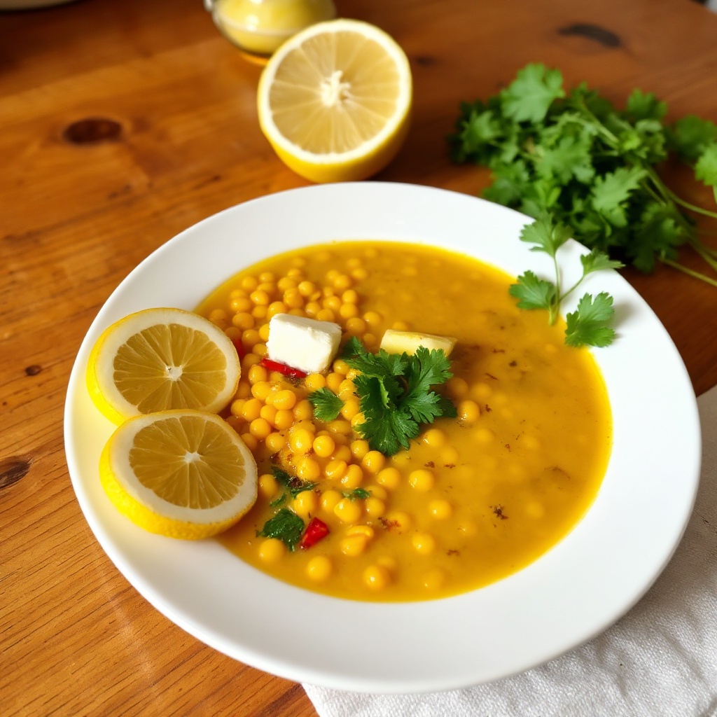 Zuppa di Lenticchie Dorate con Agrumi e Coriandolo