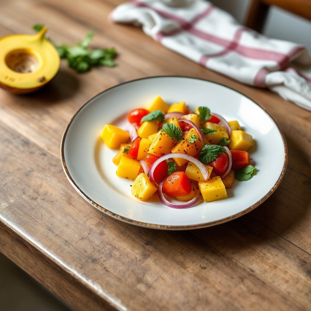Insalata Tropicale di Mango e Pomodoro