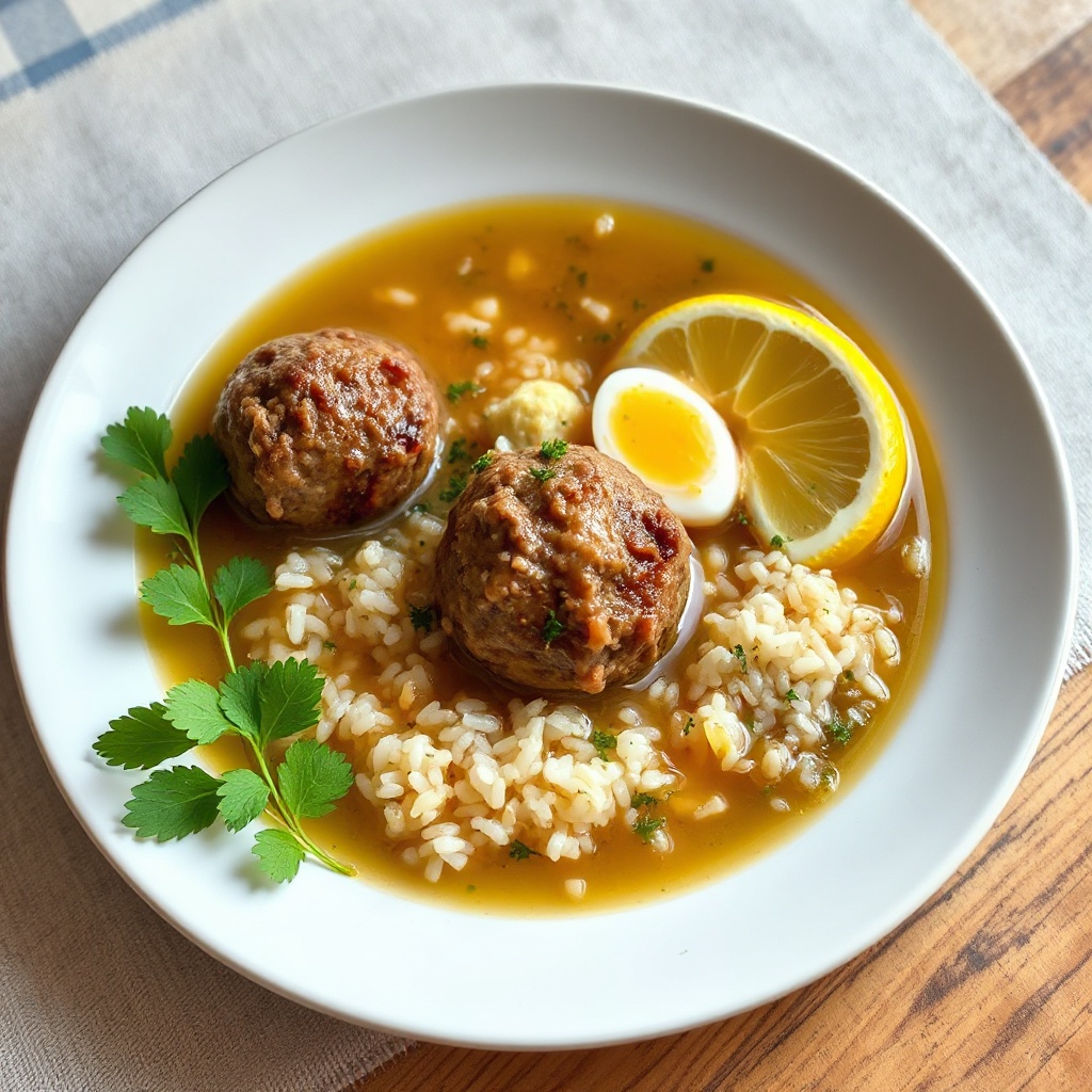 Griechische Zitronen-Fleischbällchen-Suppe
