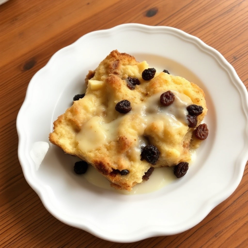 Klassischer Zimt-Rosinen-Brotpudding
