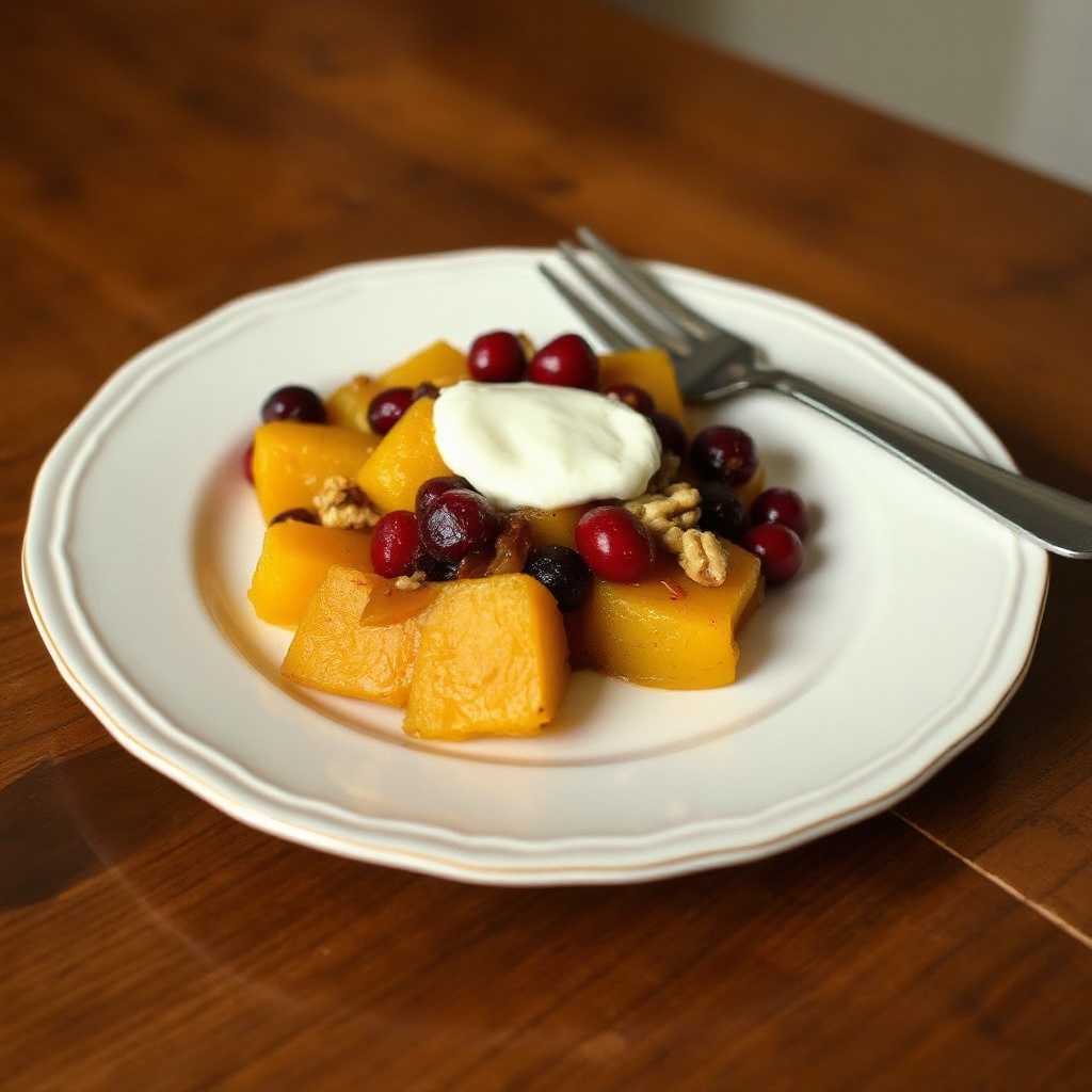 Delizia di Zucca Acorn con Mirtilli e Sciroppo d'Acero