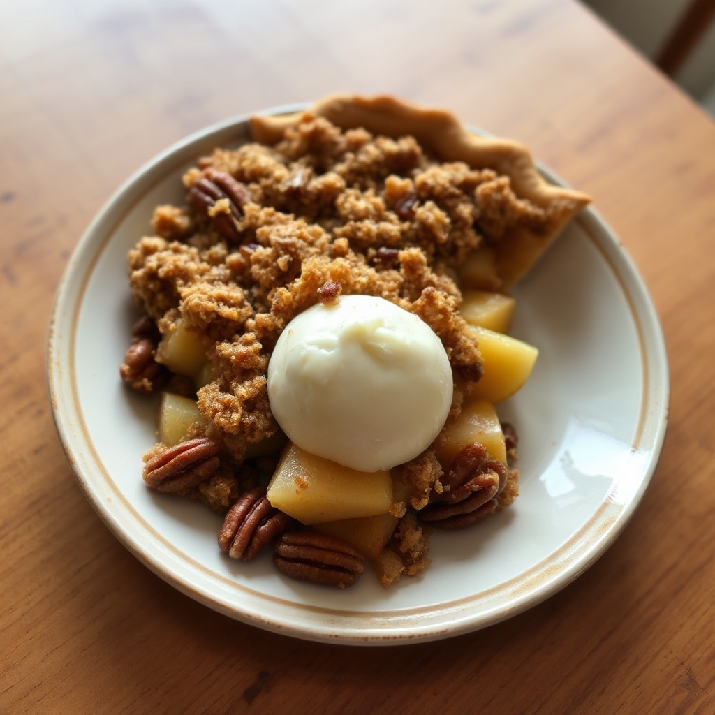 Crispy Pecan Apple Crumble Pie