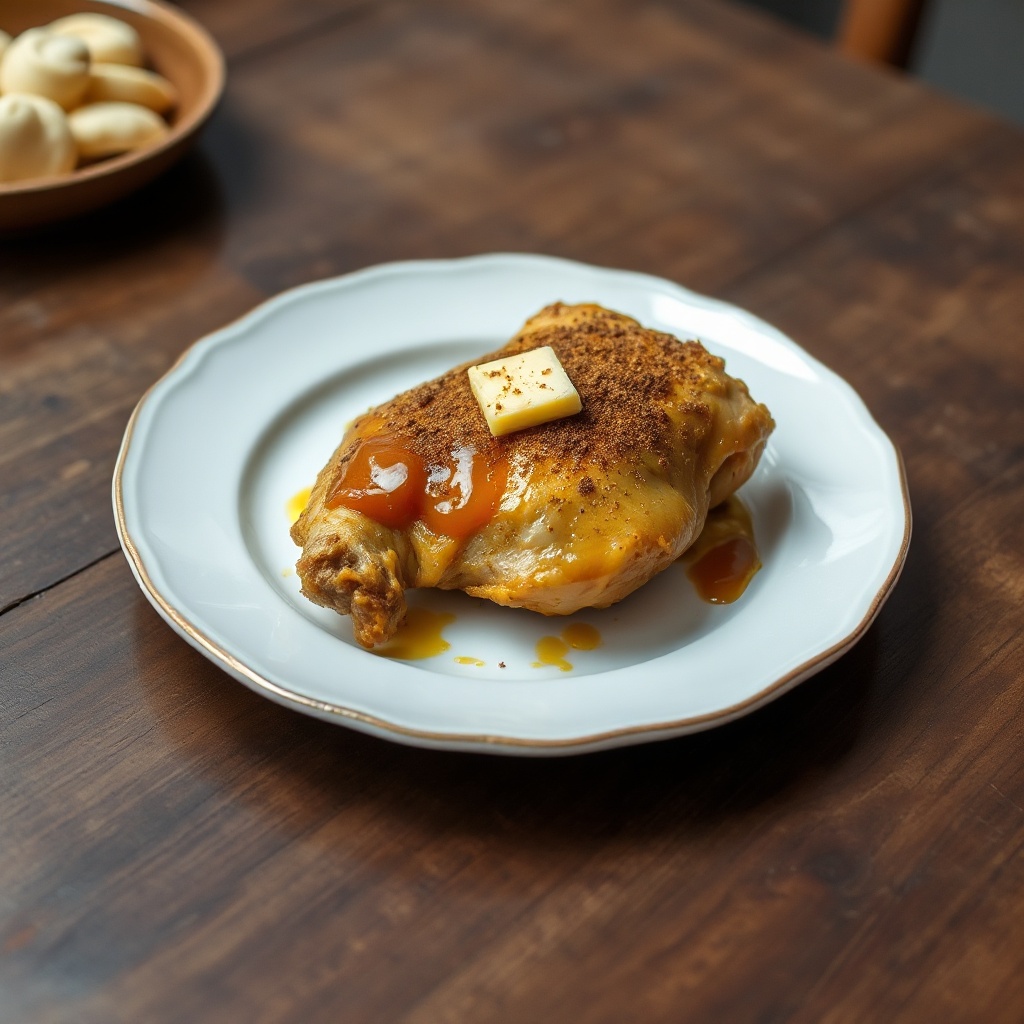 Honig-Senf-Curry gebackenes Hähnchen