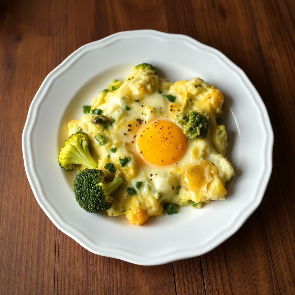 Torta di Uova con Broccoli e Formaggio