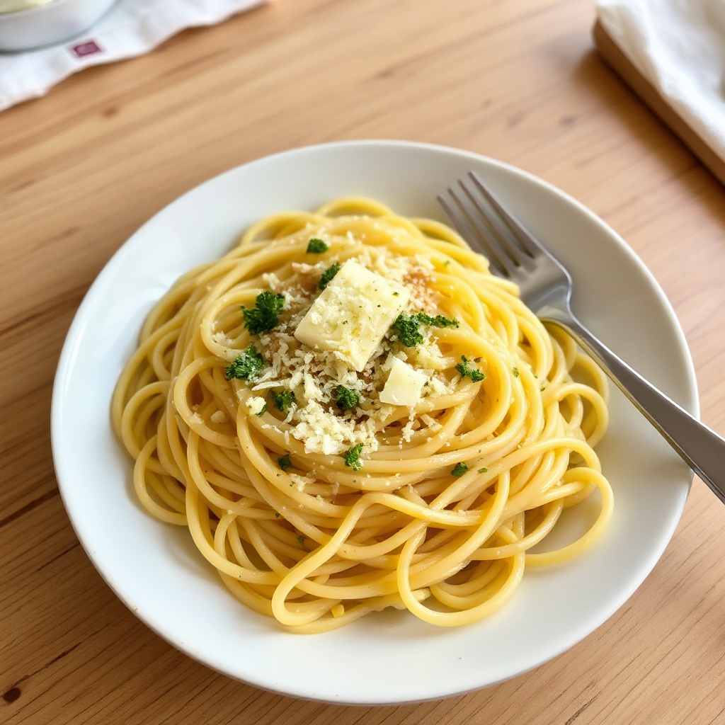 Knoblauch-Kräuter-Butter-Pasta mit Parmesan