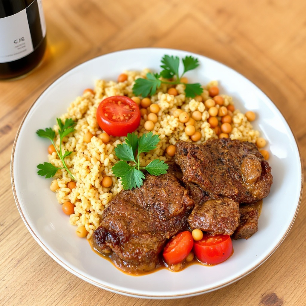 Gewürztes Rindfleisch mit Honig-Couscous