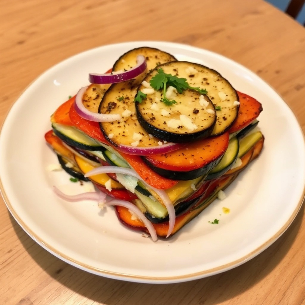 Geschichtete geröstete Gemüseterrine