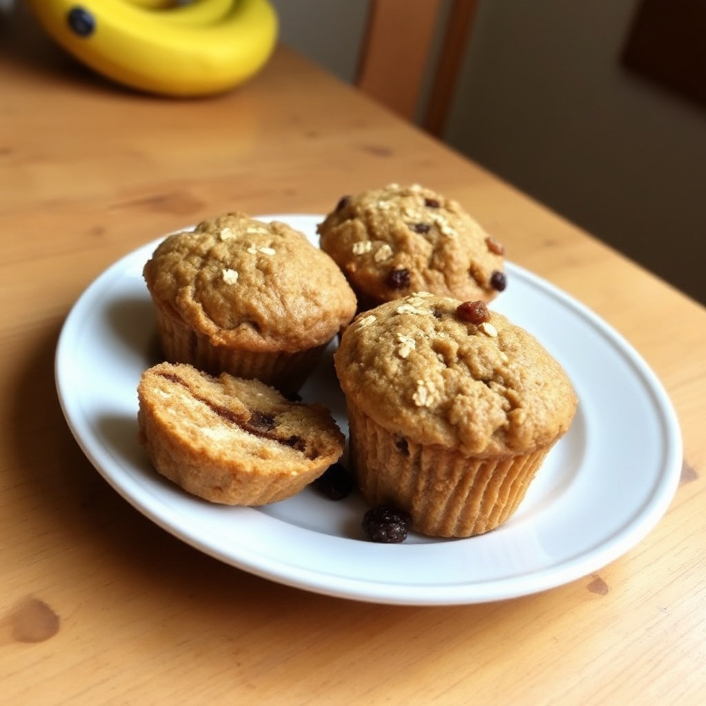 Muffin di Banana e Crusca d'Avena con un Tocco Speciale