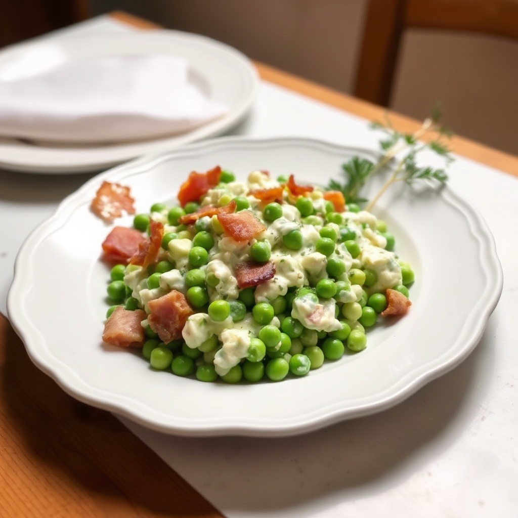 Insalata Cremosa di Bacon e Piselli