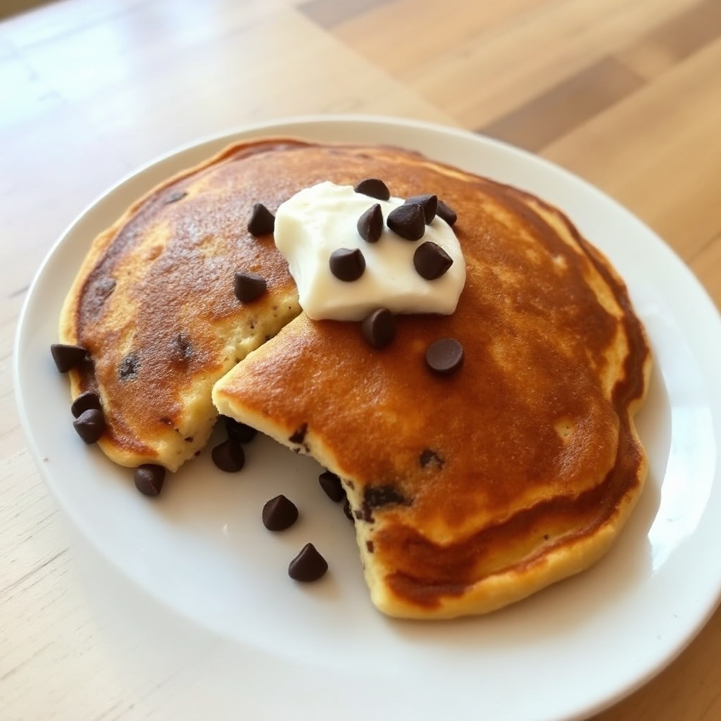 Fluffy Chocolate Chip Pancakes with a Healthy Twist